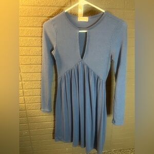 Altar'd State Blue and White Knit Top